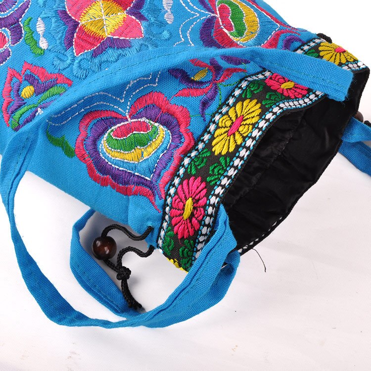 Pochettes de rangement à domicile brodées à la ! Sacs à poignée supérieure brodés à fleurs thé/café/bonbons, porte-monnaie en toile mignon