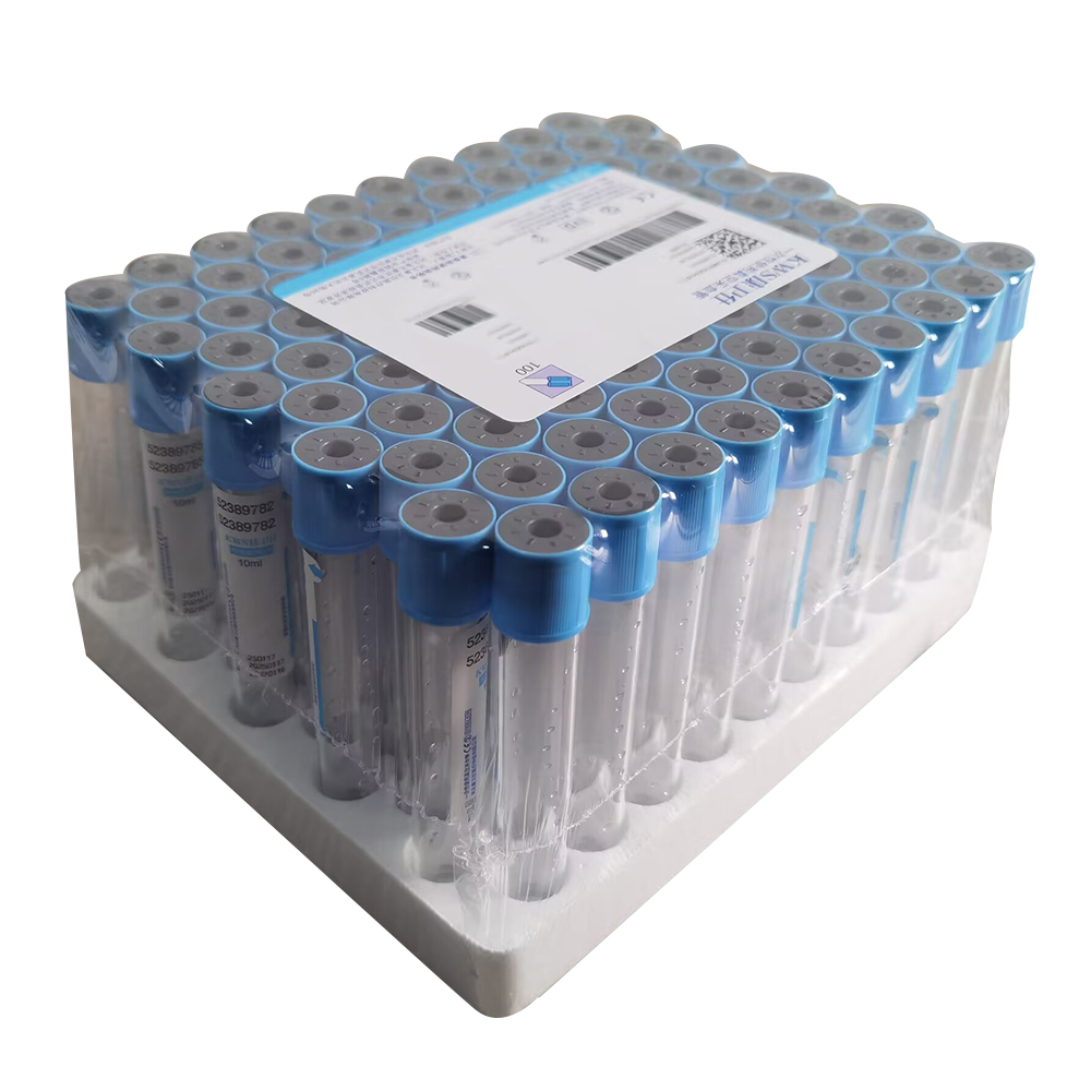 100Pc Blood collection coagulation sodium citrate plastic tube sterile negative pressure vacuum blue cap anticoagulant tube