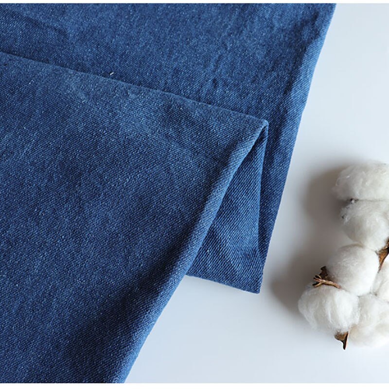 Solid Jeans Fabric Thick 12oz Denim Fabric After Washed Cotton 7X7 Twill Fabrics Cloth By The Half Meter Tissu Tela 50X165cm