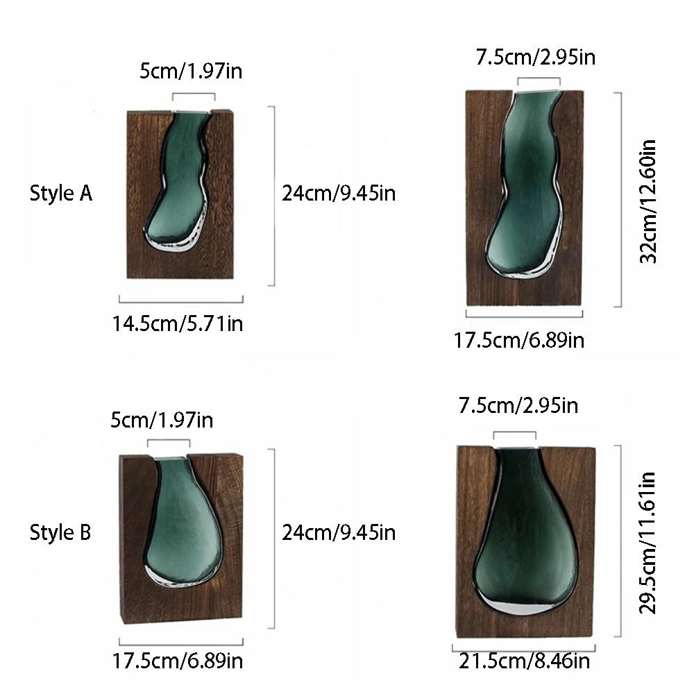 Plant Container Wooden Glass Vase Modern Hydroponic Flower Holder Exquisite Removable Flower Pot Bedhead