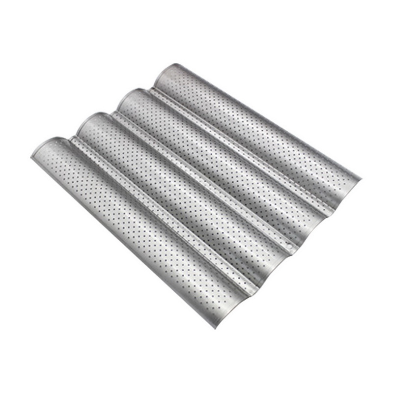 French Bread Mold For Baking Bread Wave Baking Tray Practical Cake Pan Baguette Mold 2/3/4 Groove Waves Bread Baking Tool: Orange