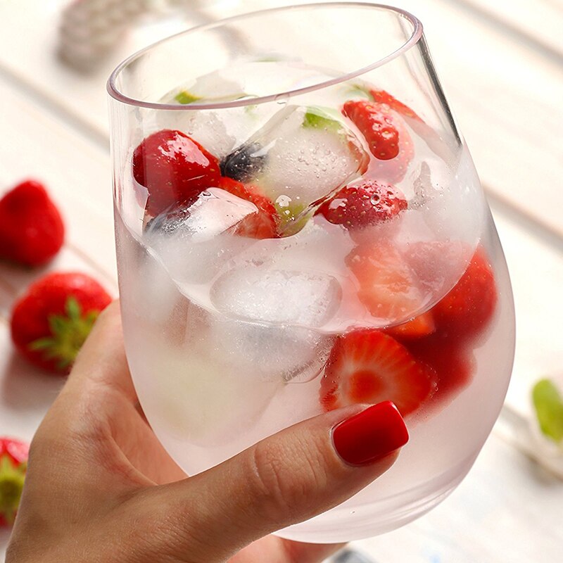 4pc uknuselige vinglass gjennomsiktig fruktjuice ølkopp splintfri plastglass kopper bar gereedschap shotglass