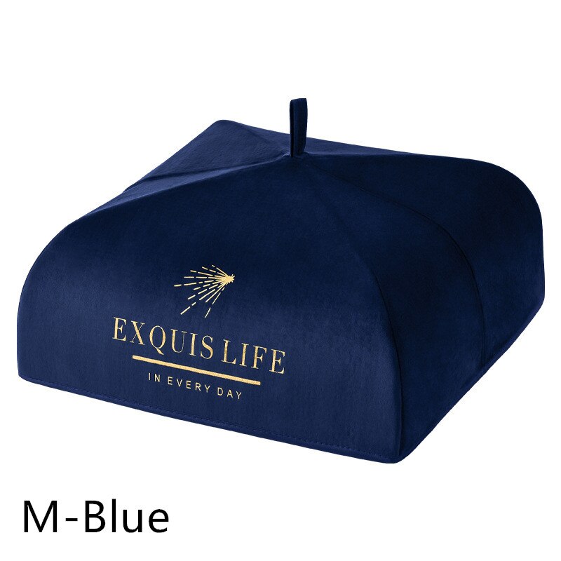 Winter Insulation Meal Cover Food Velvet Cloth Dust Vegetable Cover Folding Table Cover Kitchen Food Covers Umbrella: M-Blue