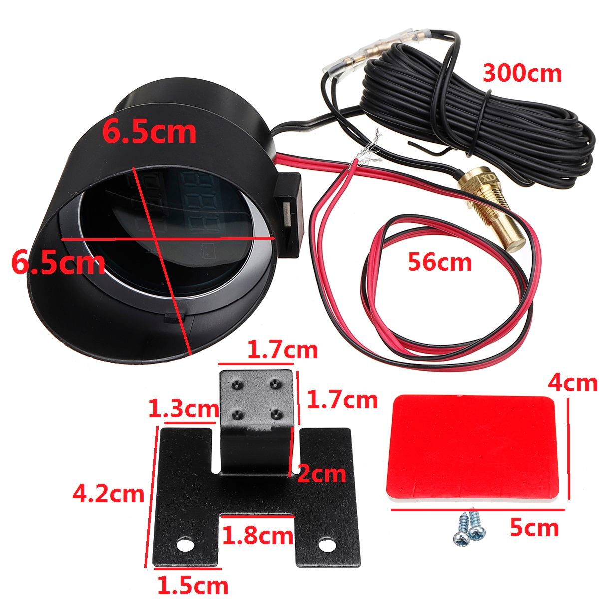 2 In 1 Truck Auto Lcd Digitale Water Temperatuurmeter + Voltmeter Meter + Sensor Water Temp Gauge Voltage Meter