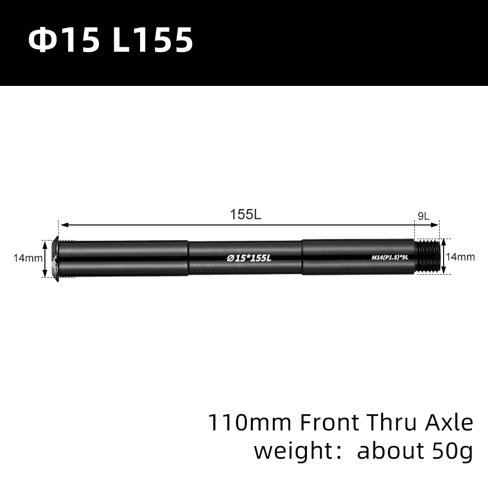 Bike Thru Axle Front Fork Shaft Skewers Rear Hub Thru Axle 12x126/162 M12xP1.5 M15 Bike Quick Release: light green