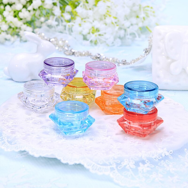 5g Colorful Bottle Square Transparent Cosmetic Empty Jar Pot Eyeshadow Lip Balm Face Cream Sample Cream Jar Container