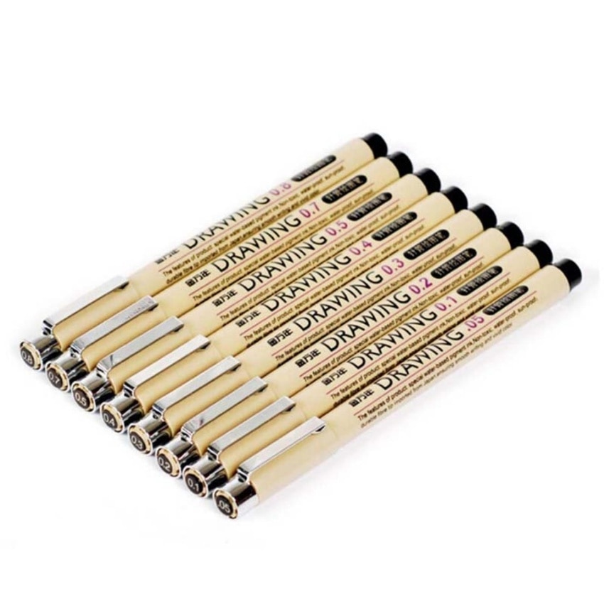 1 PC The Best Black Technical Graphic Fine Line Drawing Pen Sketch Ink Marker Pens 0.05-0.8mm For Hook Line Painting Pen