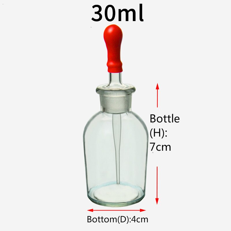 30ml 60ml 125ml Glass Drip Bottle Brown Drip Bottle with Plastic Head Chemical Experimental Transparent Lab Dropping Bottle: Transparent 30ml