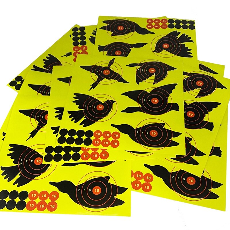 10Pcs 12X18 inch Animal Shape Targets Reactive Splatter Glow Florescent Paper Target for Archery Training Accessories