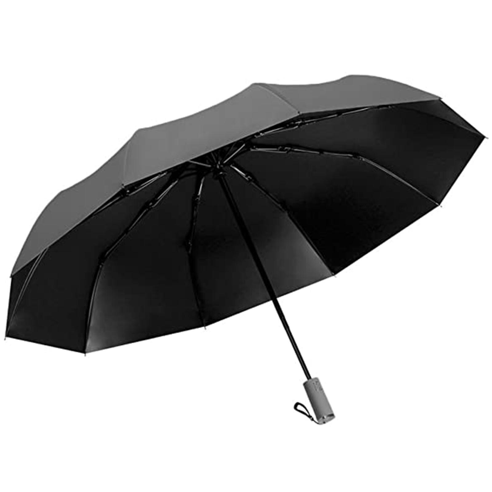 Automatic Stormproof Umbrella Mini Automatic Umbrella Rain Women Wind Resistant Portable Outdoor Umbrellas: Black