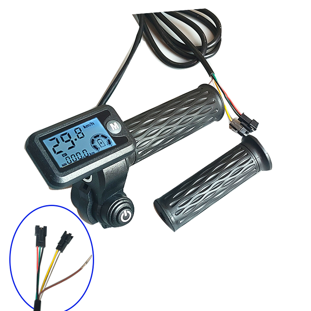 170cm Kabelgreep E-Bike Throttle Voor E-Bike Upgrade Huidige Weergave Hall Meting Snelheid Model Kilometerstand Display: YELLOW