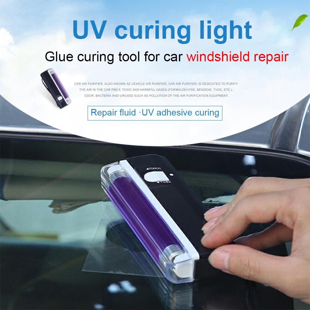 Car Windows Repair UV Light Curing Light Auto Glass Repair Resin Curing UV Lamp Purple Color AA Batteries Beautiful Style