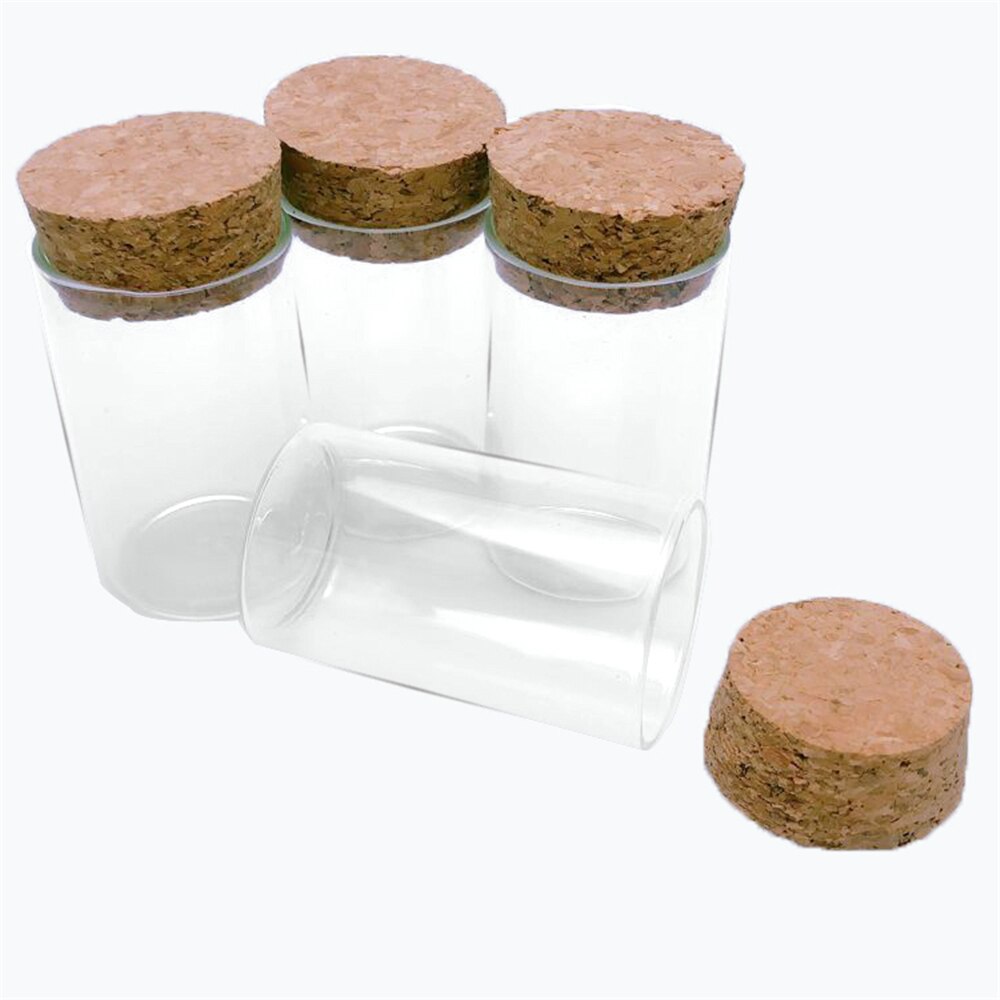 20ml glasrör med kork i trä 20cc klart glasflaska transparent burk korkrörflaskor 50 st/lot