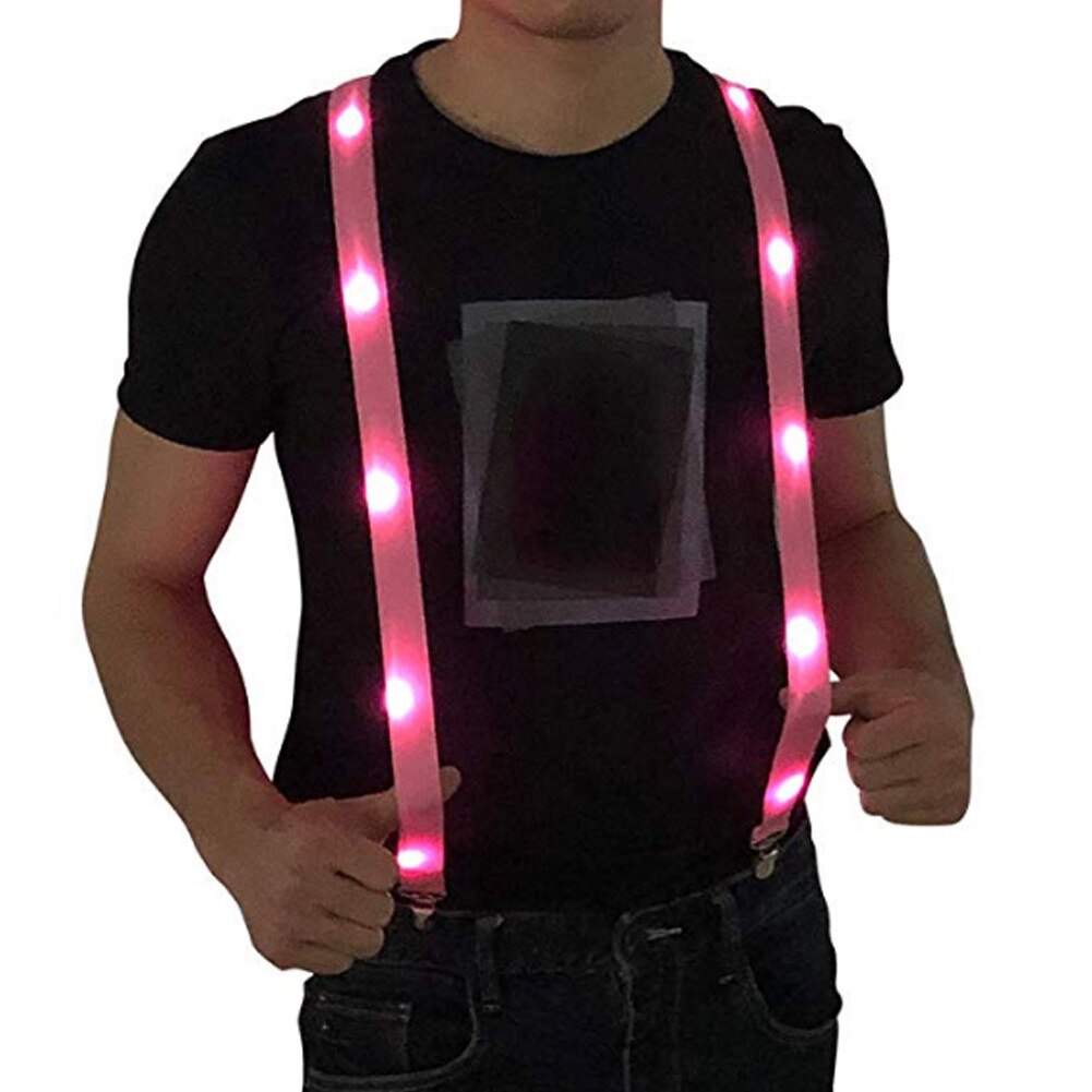 LED Glow Light Up Unisex Clip-on Suspenders Elasti... – Grandado