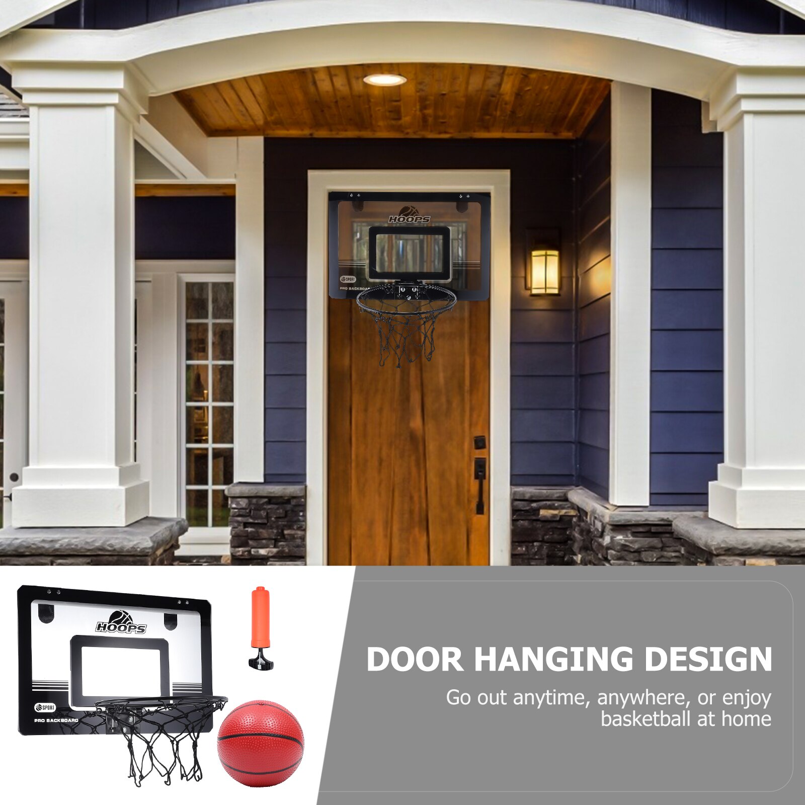 1 Set of Mini Basketball Hoop Door Hanging Basketball Board for Home Office