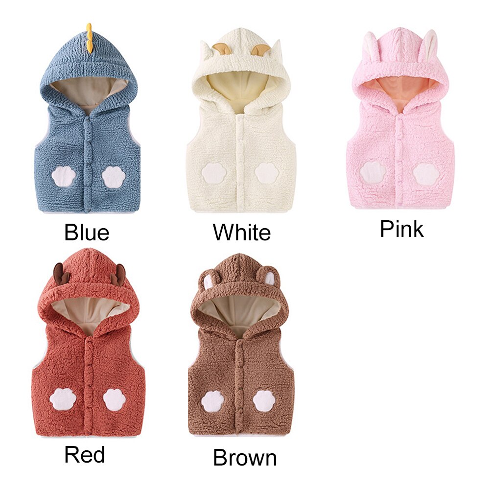Zachte Baby Vest Herfst Winter Uitloper Baby Peuter Warm Knop Comfortabele Hooded Mouwloze Leuke Mode Meisjes Jongens