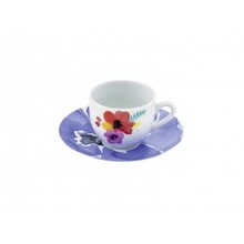 Koffie Cups Voor Zes Mensen Patroon Aquarel Lavendel VAC
