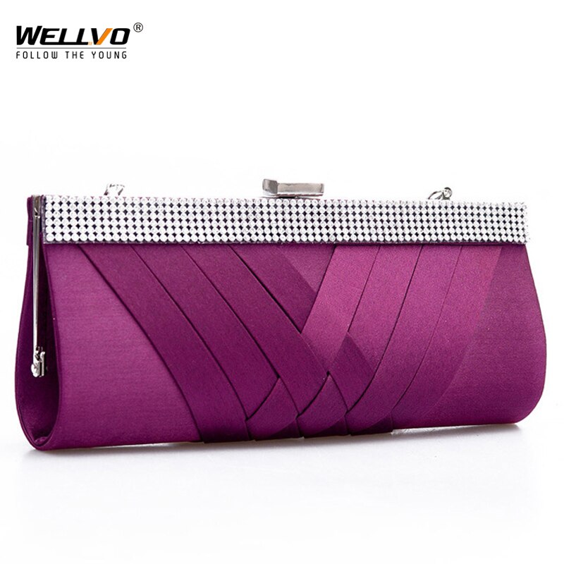 Vrouwen Dag Clutch Dames Portemonnee Keten Handtassen Vrouwen Avondtasje Paars Bruid Wedding Party Hand Tassen Koppelingen bolsas mujer XA187C