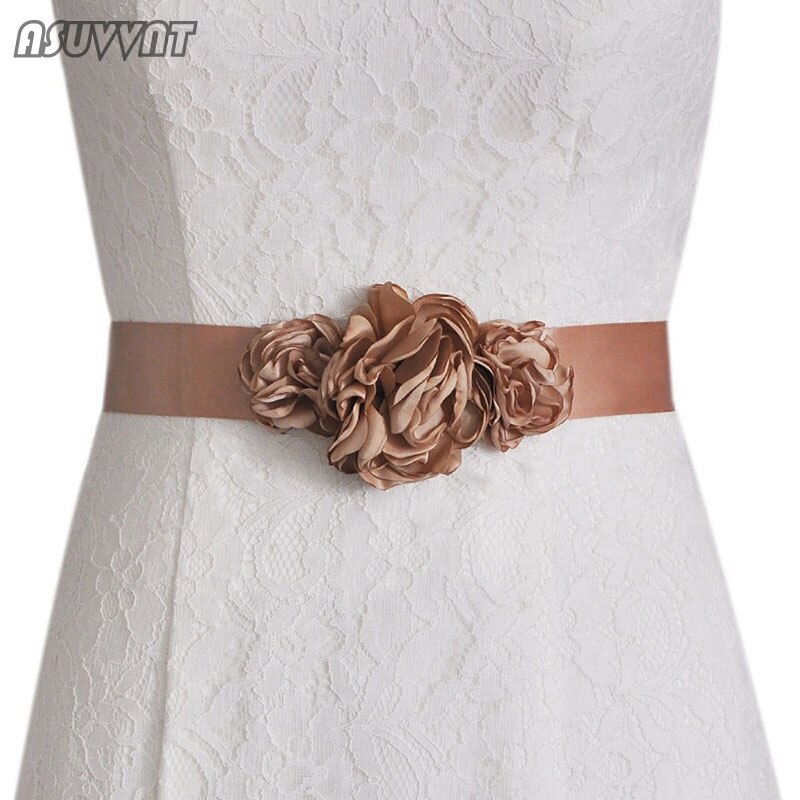 fleur ceinture femmes ceinture ceinture mariage mariée demoiselle d'honneur ceinture robe de mariée ceinture de mariage fleur ceinture fille fête habiller: champagne