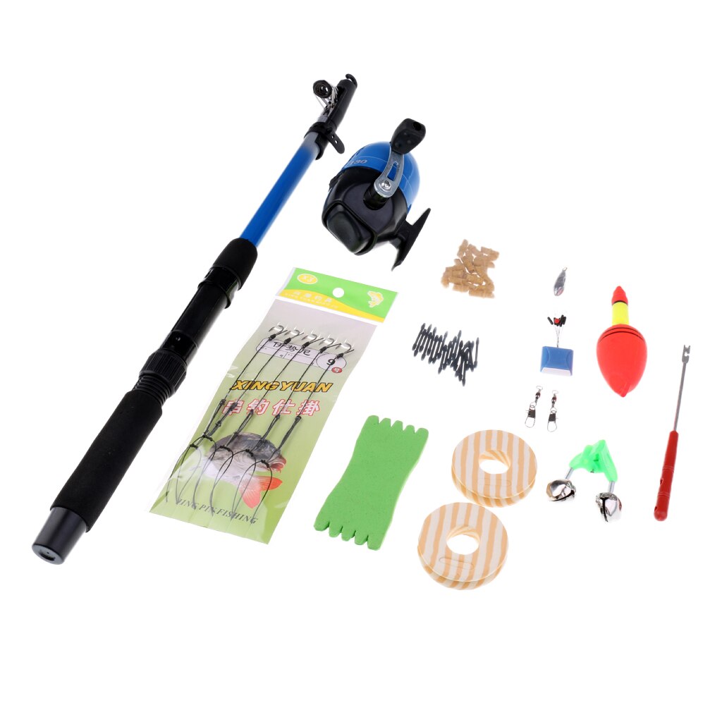 Fishing Tackles Kit 1.5m Telescopic Fishing Rod and Reel Combos Hooks Connector Tackle Kit Seawater Freshwater Fishing Suits