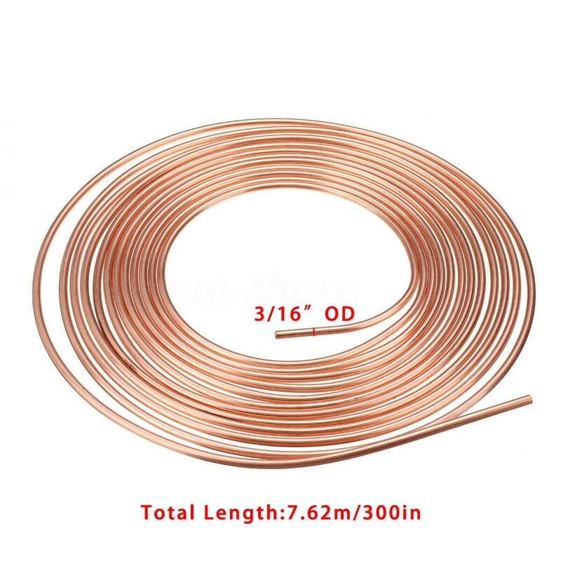 2 Pack 25Ft Copper Nickel Brake Line Tubing Kit 3/16 Inch OD + 30Pcs Fitting Nuts