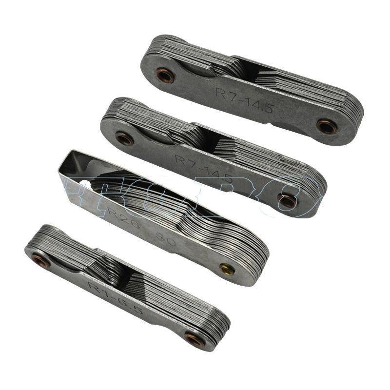 Radius template R gauge R1-6.5 7-14.5 15-25 26-80 radius gage plate fillet gaug External Internal Concave Convex Measuring tools