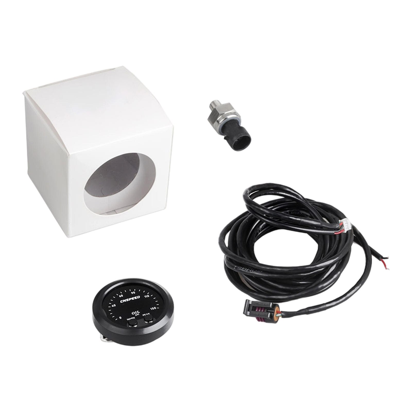 Oil Pressure Gauge Indicator Mechanical LED Pointer 150 PSI Meter for Truck Car