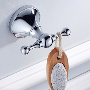 Verchroomd Messing Gemaakt Wall Mount Bad Hardware Sets Handdoek Bar Robehaak Papier Houder Vierkante Badkamer Accessoires Set: Robe Hook