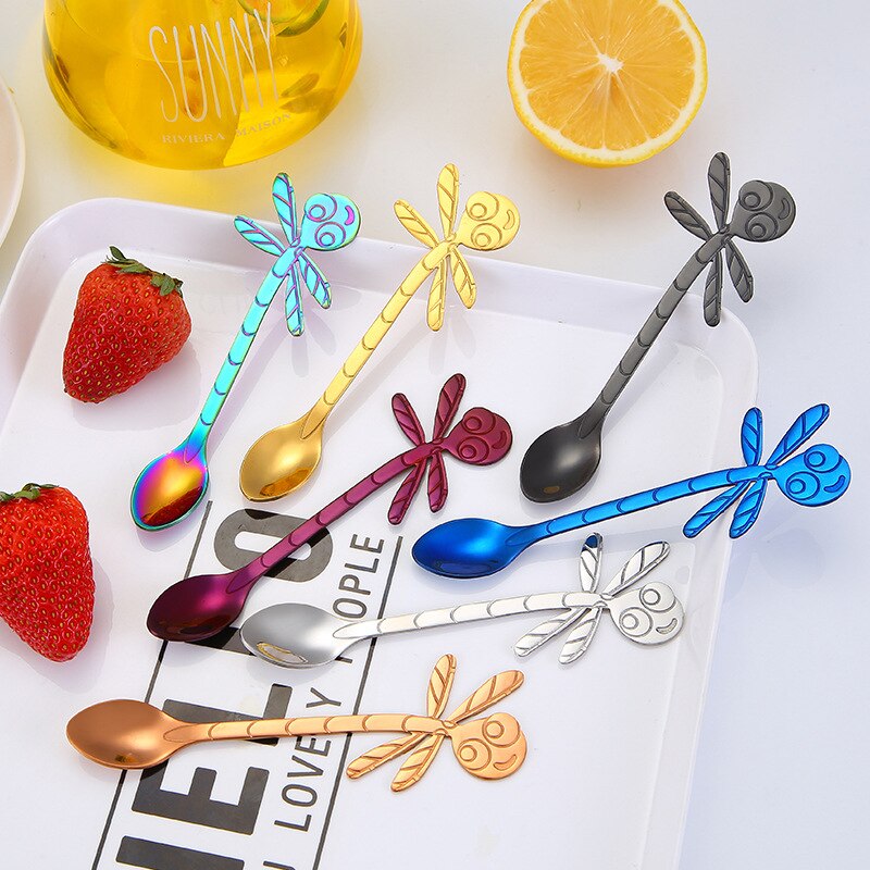 Cartoon Coffee Stirring Spoon Dessert Stainless Steel Teaspoon Drink Tableware Tea Spoon