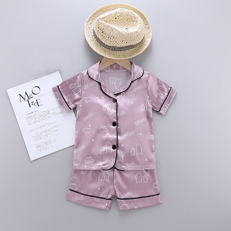 Zomer Kinderen Pyjama Korte Mouwen T-shirt + Shorts Casual Set Kinderen Pyjama Jongens Meisjes Pyjama Baby Sleepers nachtkleding 1-6T