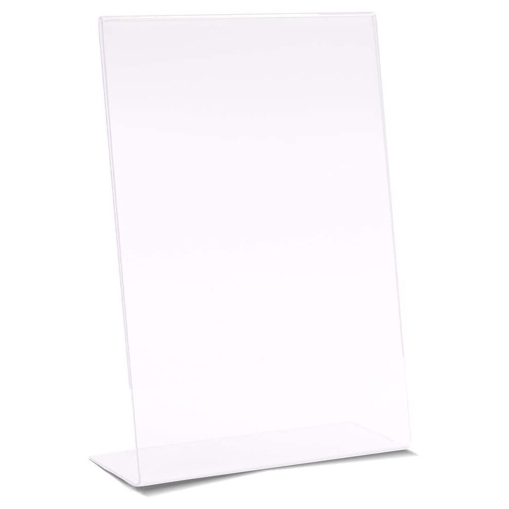 Photo Booth Frames Clear Acrylic Display, Slanted Back Vertical Standing Plastic Picture Or Display Sign Holder With Inserts