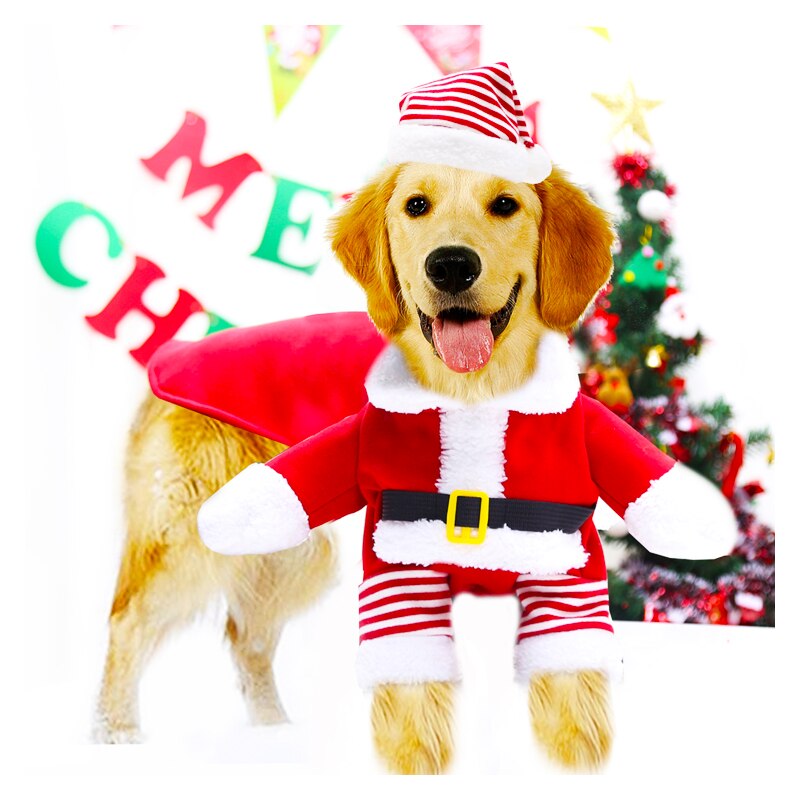 Grappige Kerstman Kleding Voor Kleine Medium Grote Honden Katten Leuke Kerst Kerstman Mantel Warme Outfit Kostuum Set cosplay