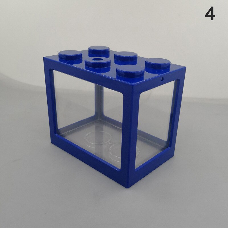 Aquarium Fish Bowl Tank USB Mini Aquarium Fish Tank With LED Lamp Light Home Office Desktop Tea Table Decoration Accessories: Red