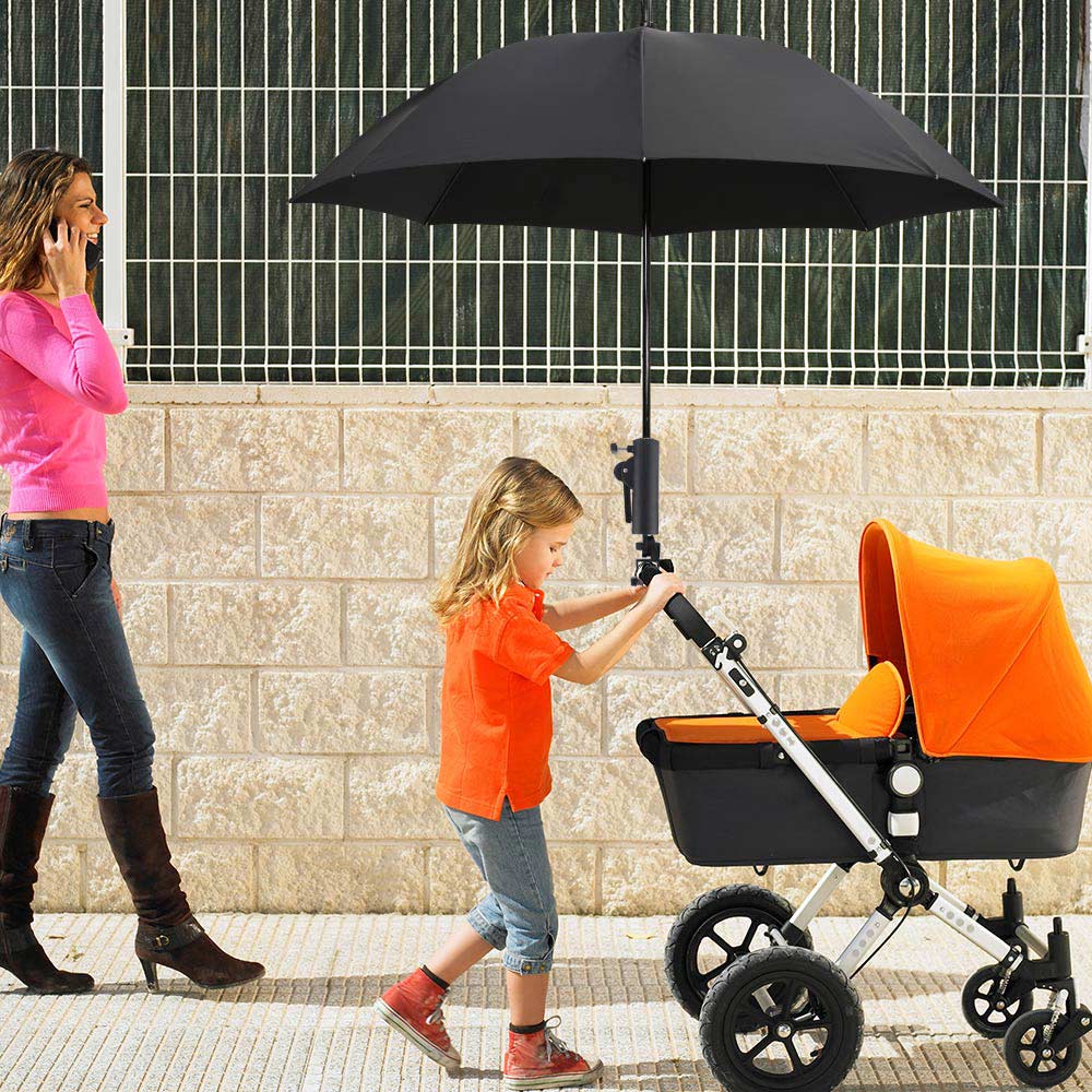 Universal Golf Cart Umbrella Holder Double Lock Connector Stand For Trolley Baby Pram Wheelchair Universal Easy To Install