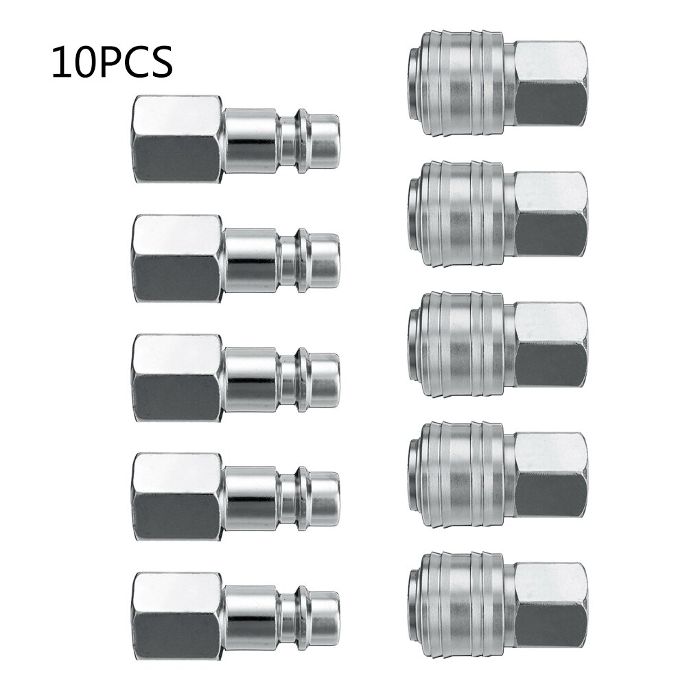 10PCS Male Thread Fitting With Male Thread Euro Compressor Air Line Coupler Connector Fitting 1/4 BSP Connect Release UK Style