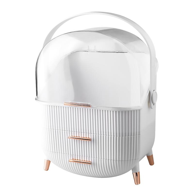 Cosmetics Storage Box Skin Care Product Case Desktop Sundry Container for Home: white