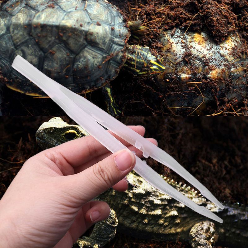 Reptil pinsett selvlysende klips mating tang mat fôring klemmer