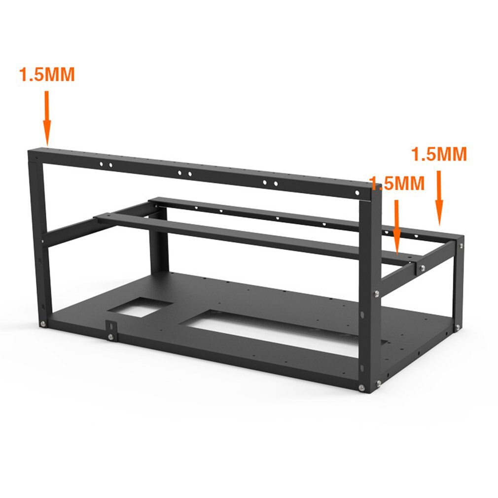 Étagère de minage Ethereum ouverte 6GPU, facile à installer, accessoires outils, cadre de Structure robuste, vernis de cuisson artisanat
