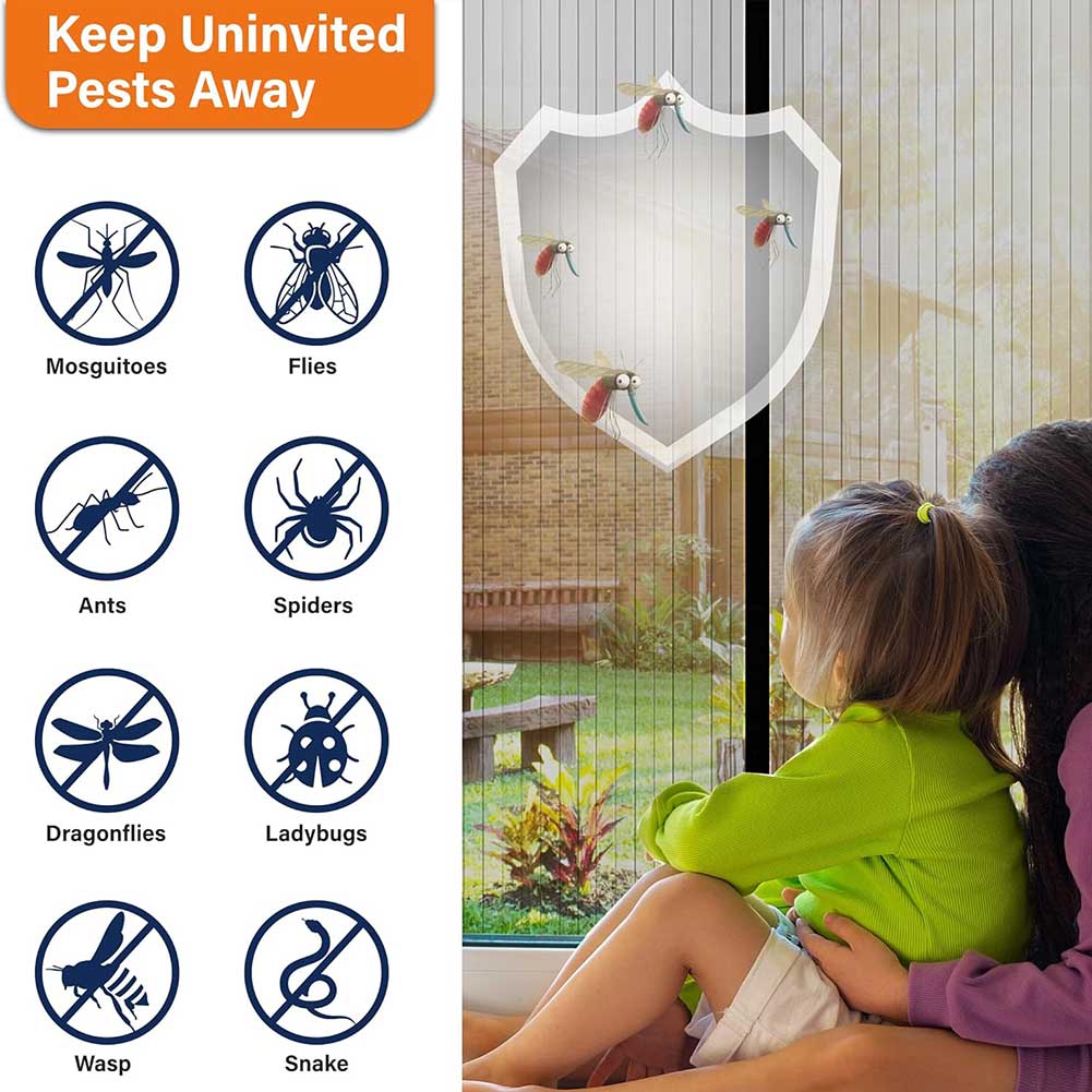 1/3/5pcs Magnetic Screen Door Self Sealing Hands Free Mesh Partition Keeps Bugs Out Pets and Kids Friendly Pending Keep Close