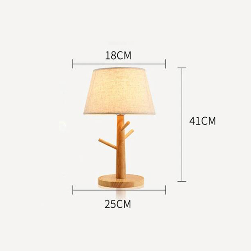 Trebordlampe stofflampeskjerm soverom nattbordlampe varm romantisk hjem stue soverom arbeidsrom lesebordlampe
