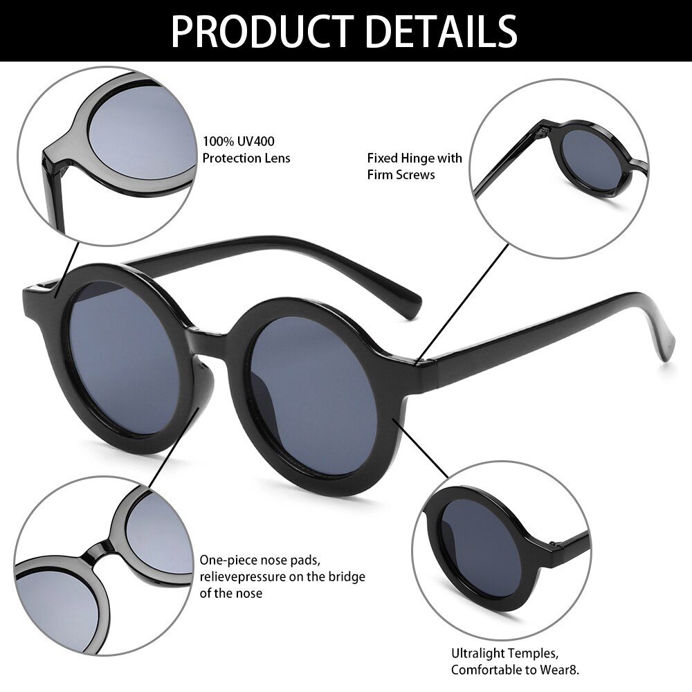 Gafas de sol Retro para niños, lentes de sol con marco redondo, protección UV 400, para playa al aire libre, 1 ud.