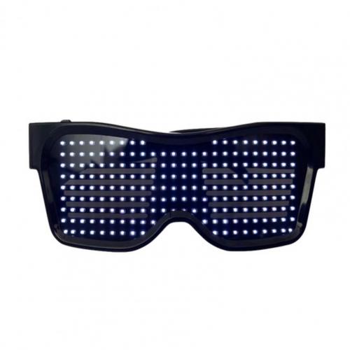 Electronic Bluetooth Luminous Glasses with LED Light Birthday Party Club Props Electronic Bluetooth Luminous Glasses: white