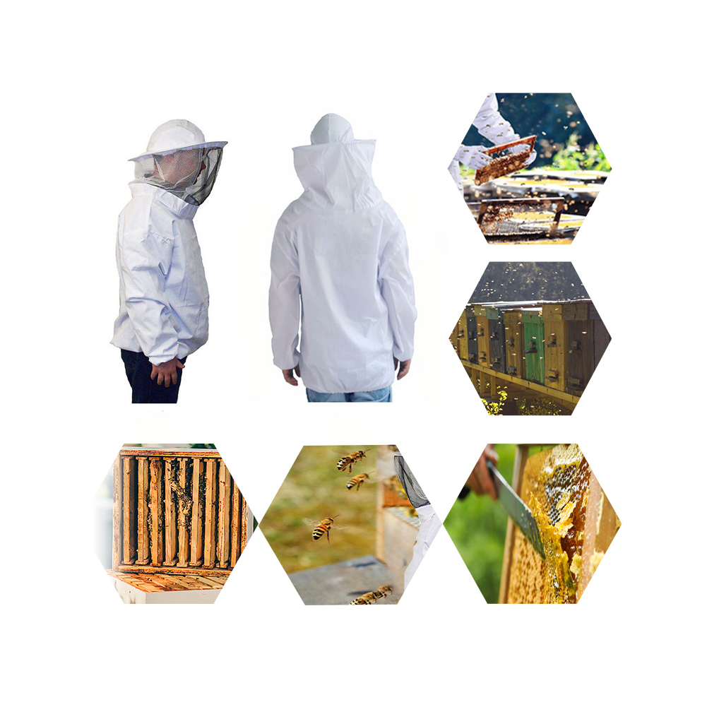 1 Pc Brand Bee Suit Unisex Smock Beekeeping Protective Jacket Veil Dress Suit With Pull Hat Smock Equipment