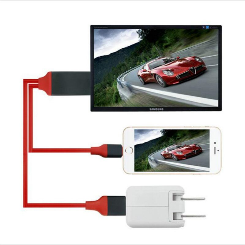 Tv stick 2m usb-zu-hdmi-kompatibler hdtv-av-kabeladapter für iphone 7, 7 plus , 6s, 6 plus , 5s , 5 ladeadapterkabel