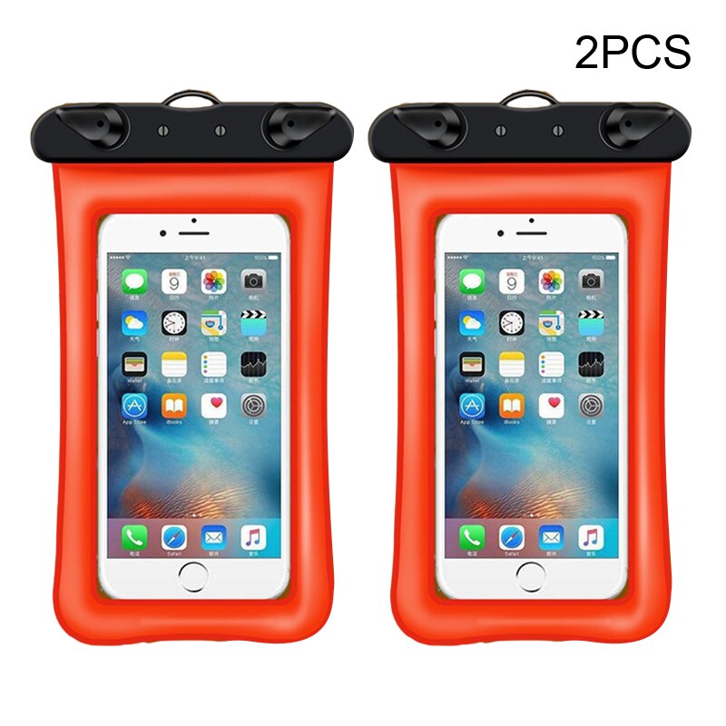 Funda Universal impermeable IP68 para teléfono, bolsa a prueba de agua para iPhone 13, 12, 11 Pro Max, X, Xs, 8, Xiaomi, Huawei y Samsung, 2 uds.: orange