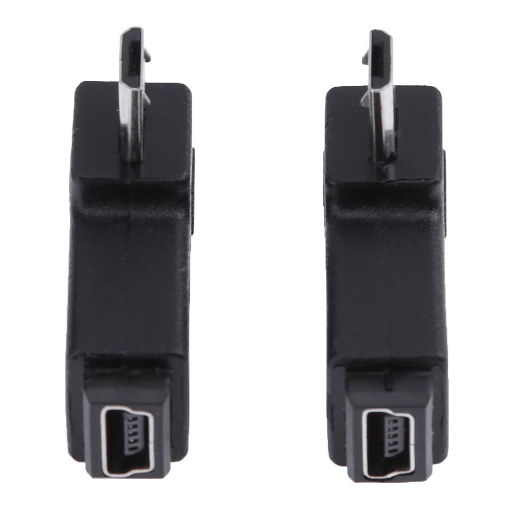 2pcs 90 Degree Mini USB Female to Micro USB Male Adapter Connector Mini USB Female to Right 90 Degree Micro USB Male Adapter