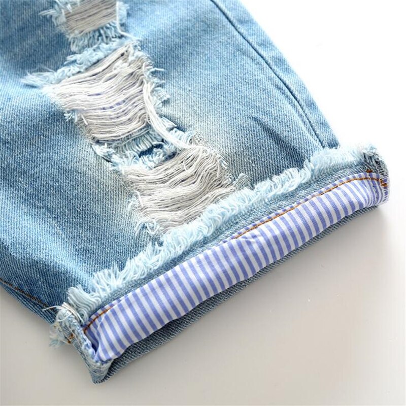 Pantalones cortos de mezclilla rasgados para niños de verano , pantalones cortos vaqueros casuales para niños, pantalones vaqueros para niños de 2 a 8T
