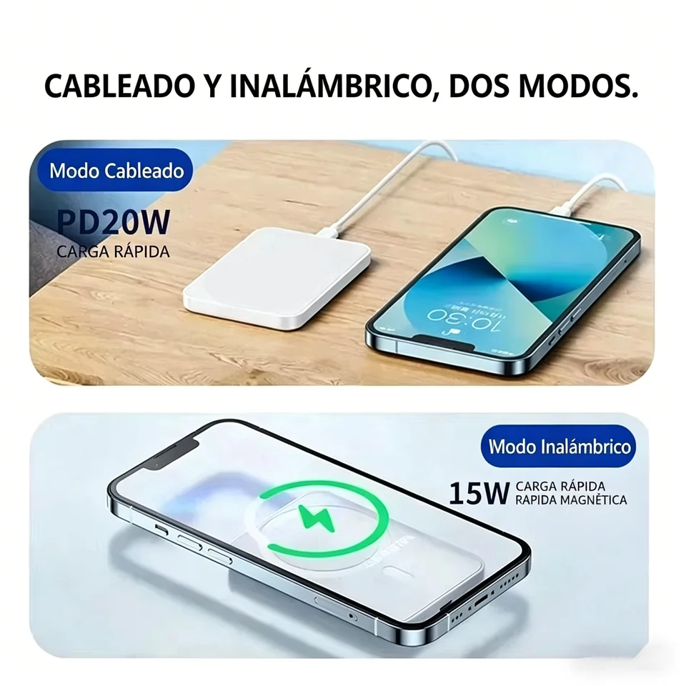 50000 mah trådlös magnetisk powerbank-laddare snabbladdningsbar bärbar laddare externt reservbatteri för apple iphone android