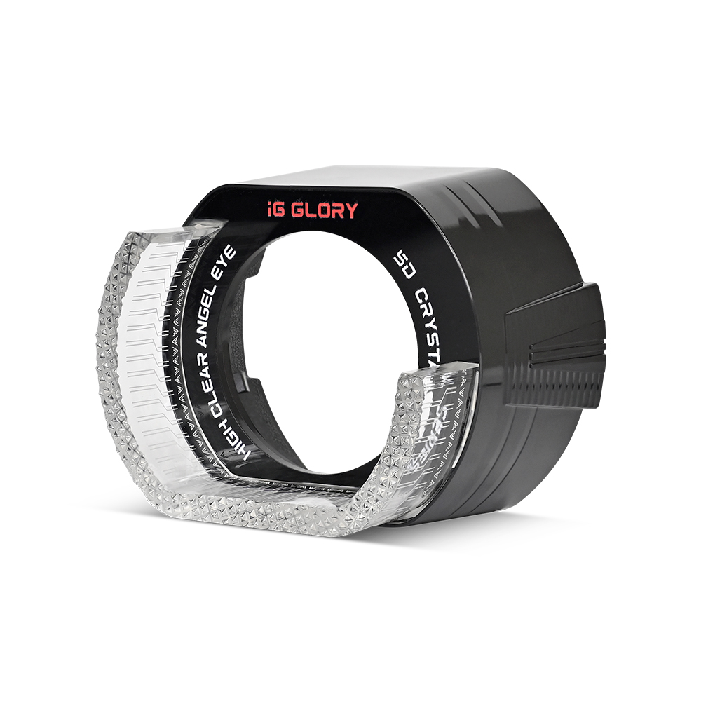 2,5 "3" coche 5D cristal Led Ojos de Ángel 12V anillos de Halo para lente de proyector Bi Led luz LED luces de señal de giro DRL accesorios de coche