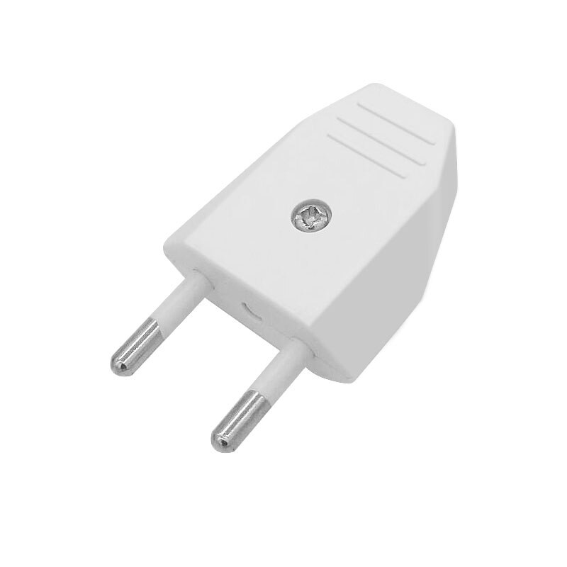 Europese Plug Elektrische Plug 2 Pin Vde Stekker Voor Lamp Decoratie 2.5A 220V Assemblage Stekker: Male white